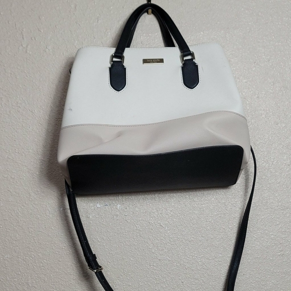 kate spade Handbags - Kate Spade Evangelie Laurel Way Sachel Handbag Purse Beige Ecru Black Crossbody